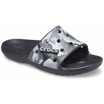 Crocs Klassiska Printed Camo Badtofflor Herr Svarta | Sverige 1272BEXC
